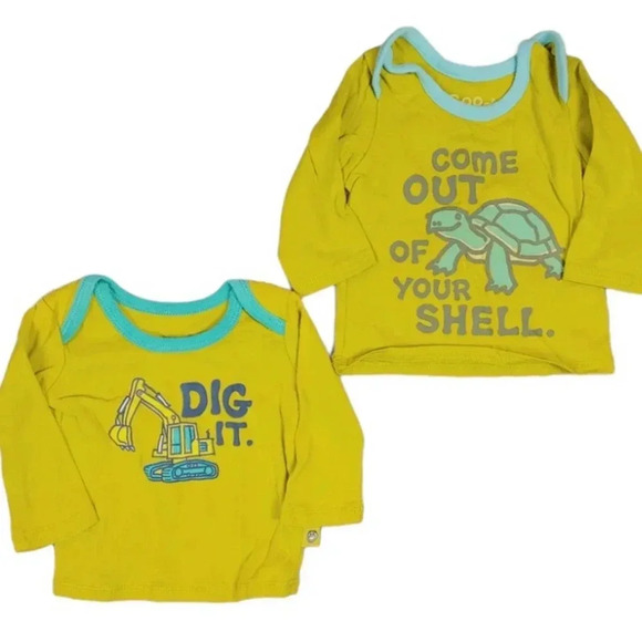 2 Life Is Good Infant / Baby Graphic Tees 0-3 M - Picture 1 of 4
